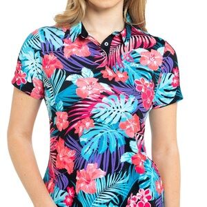 Good Good ladies golf shirt Paradise polo NWT Large 10/12 UPF 50+